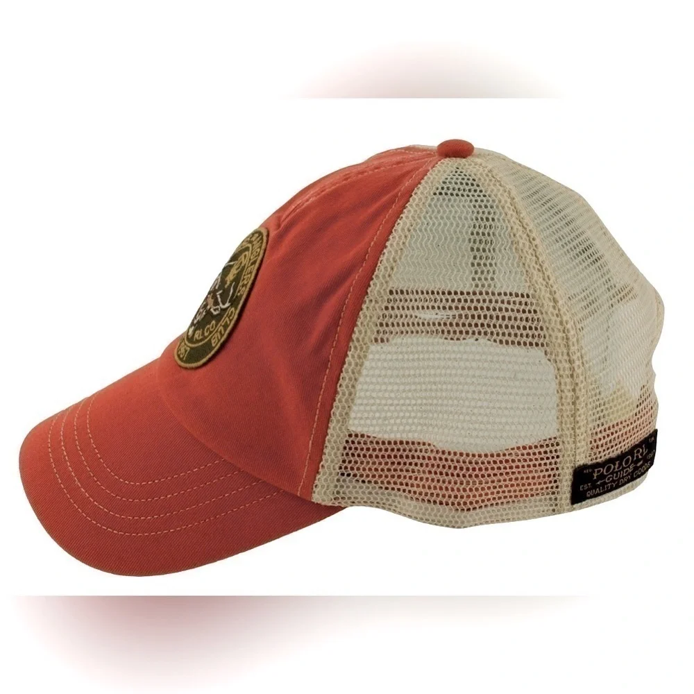 Polo Ralph Lauren Vintage Trucker Baseball Hat Hunting Orange Army Green